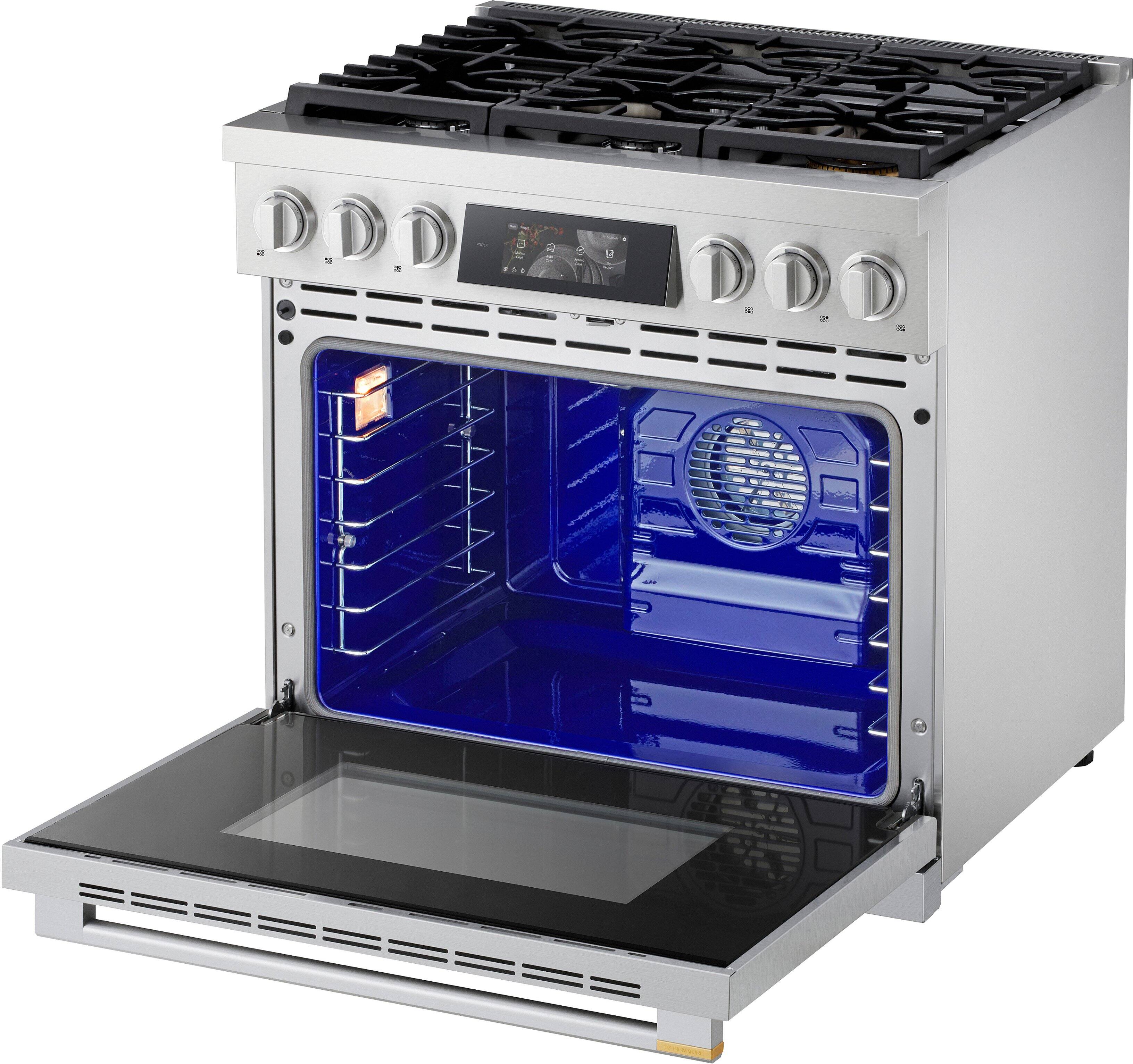 Alt View 10. LG - SIGNATURE 6.3 Cu. Ft. Slide-In Gas True Convection Pro Range with EasyClean, AirFry, and UltraHeat 23K Dual Power Burner - Stainless Steel.