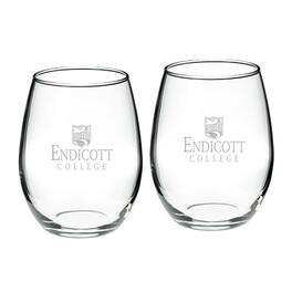 Jardine - Endicott College 21oz. 2-Piece Stemless Wine Glass Set - Multicolor