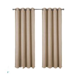 RT Designers Collection - RT Designer Collection Demi Lux Jacquard Blackout Grommet Curtain Panel 52" x 84" - Taupe