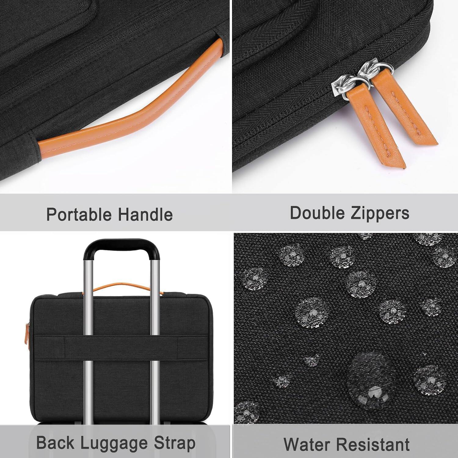 - Portable Handle
- Double Zippers
- Back Luggage Strap
- Water Resistant