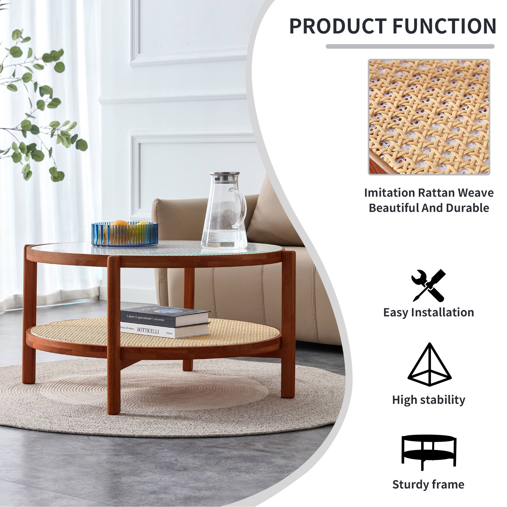 PRODUCT FUNCTION

- Imitation Rattan Weave
  Beautiful And Durable

- Easy Installation

- High stability

- Sturdy frame