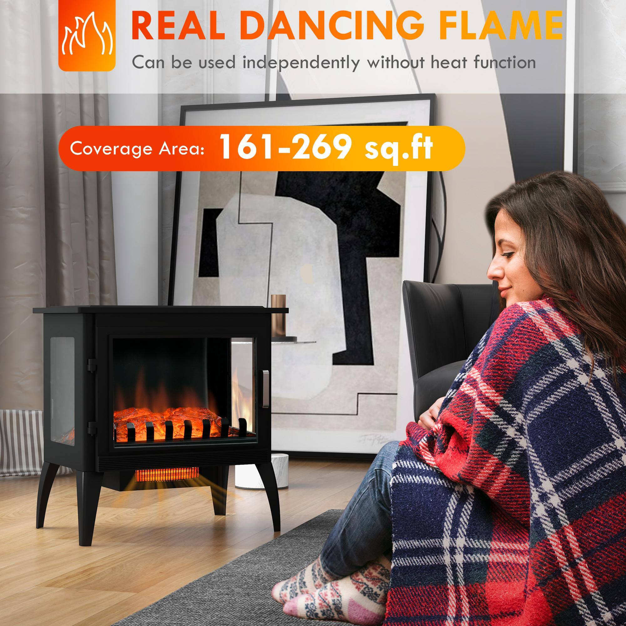 REAL DANCING FLAME  
Can be used independently without heat function  

Coverage Area: 161-269 sq.ft