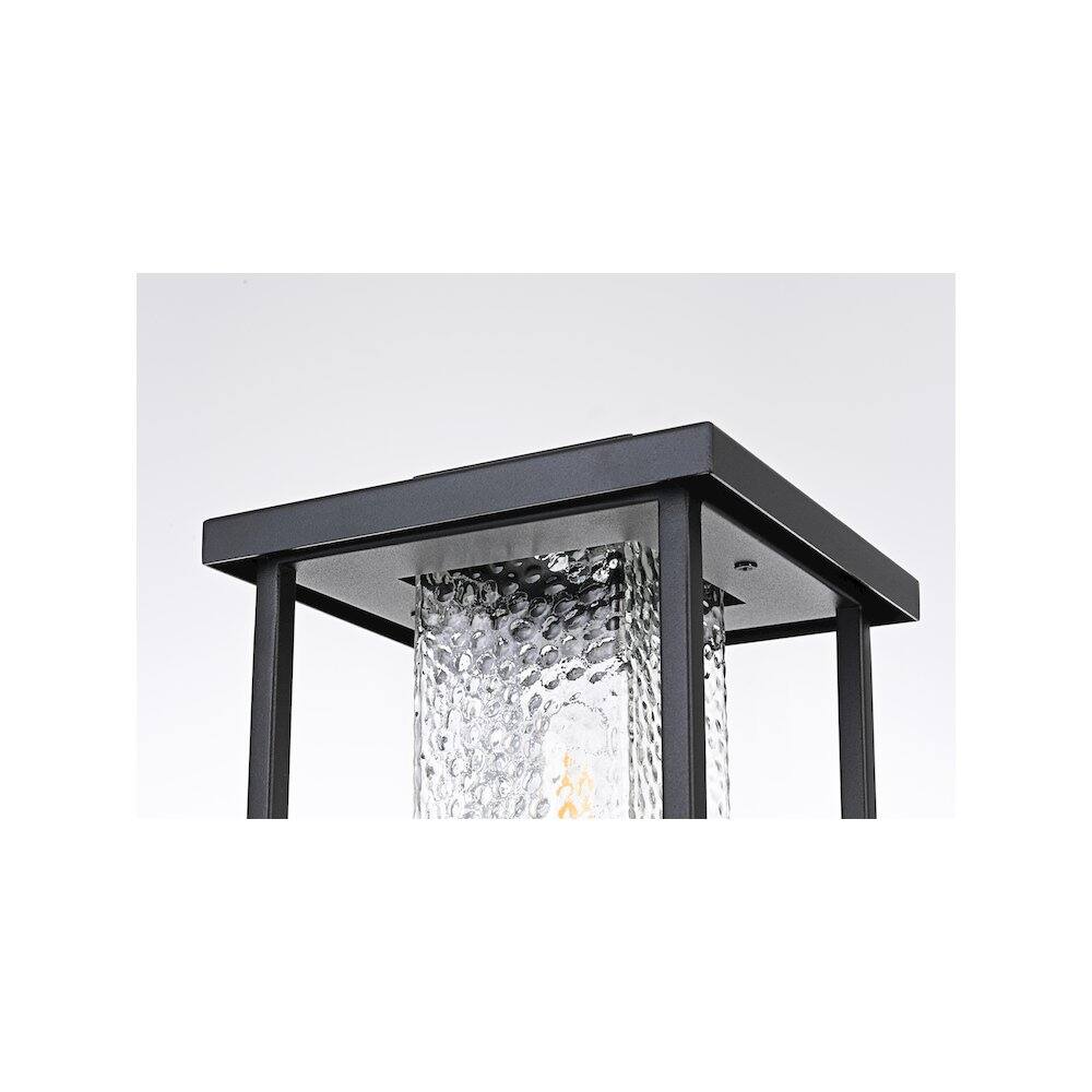 Back. Elegant Lighting - Philip 7 inch Outdoor Pendant in Black - Black.