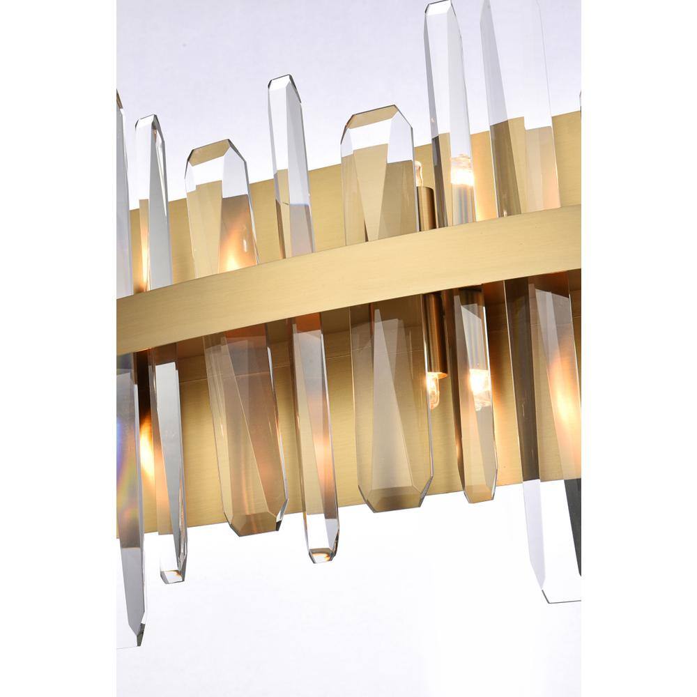 Alt View 1. Elegant Lighting - Serena 24 inch crystal bath sconce in satin gold - Satin Gold.