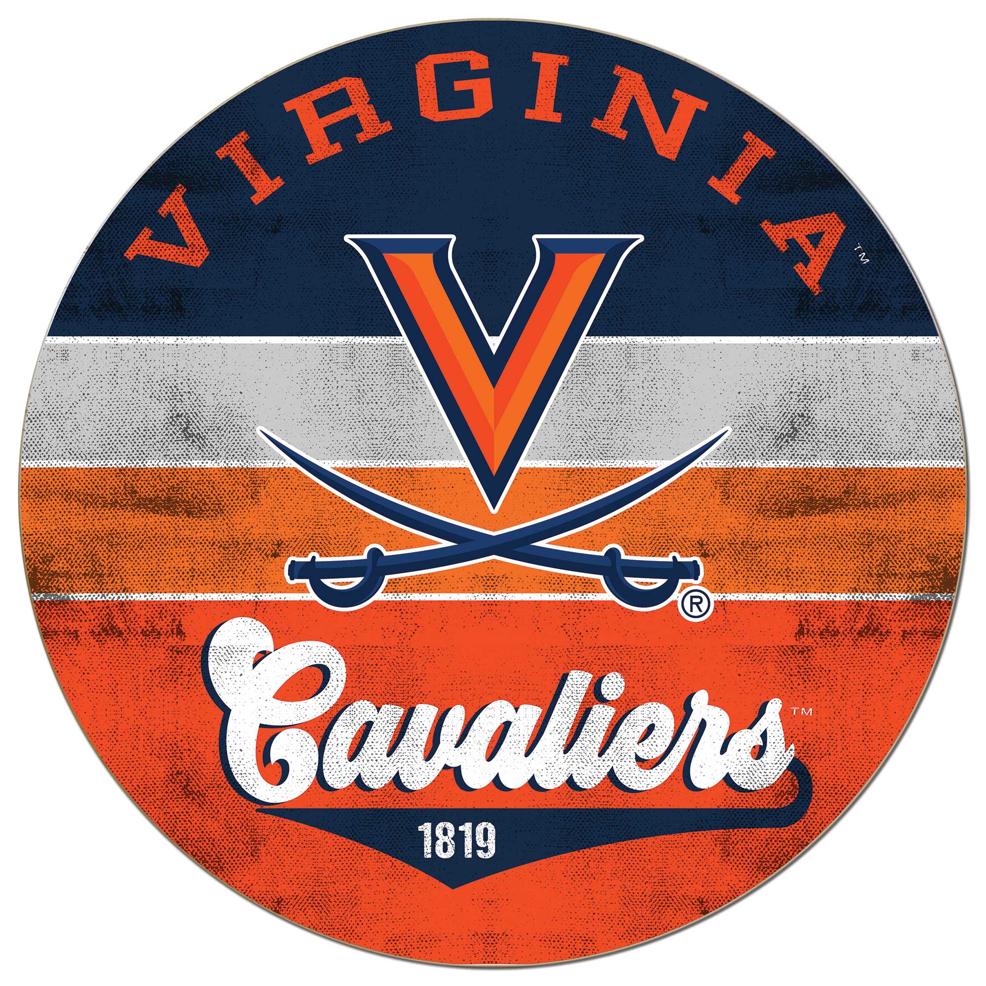 Virginia Cavaliers 20'' x 20'' Retro Logo Circle Sign