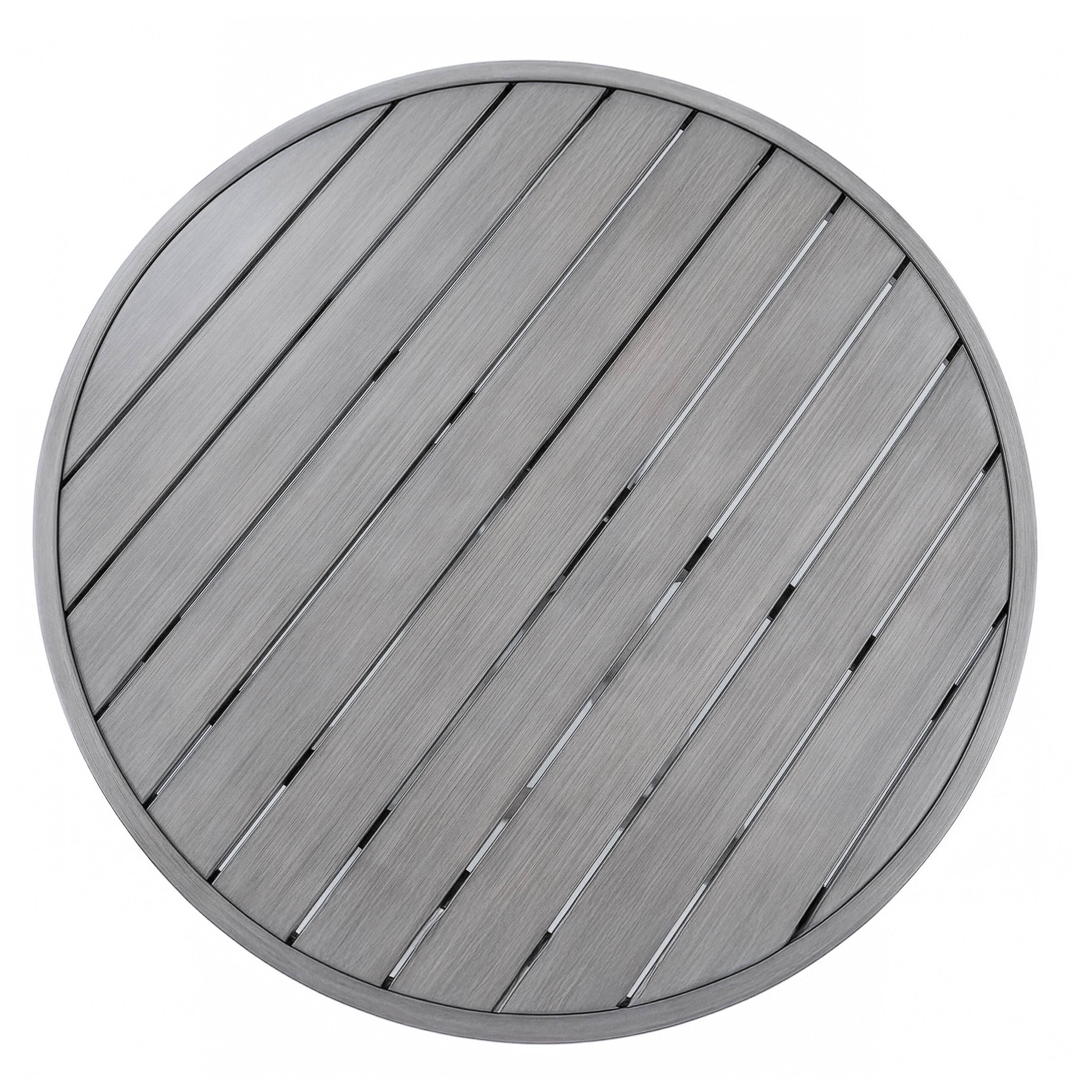 Alt View 7. Martha Stewart - All-Weather Patio Set with 36" Round Trestle Base Table and 4 Stack Chairs - Gray.