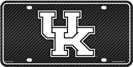 Rico Industries - Kentucky Wildcats 12x6 Carbon Fiber Design Metal License Plate Auto Tag - Multi