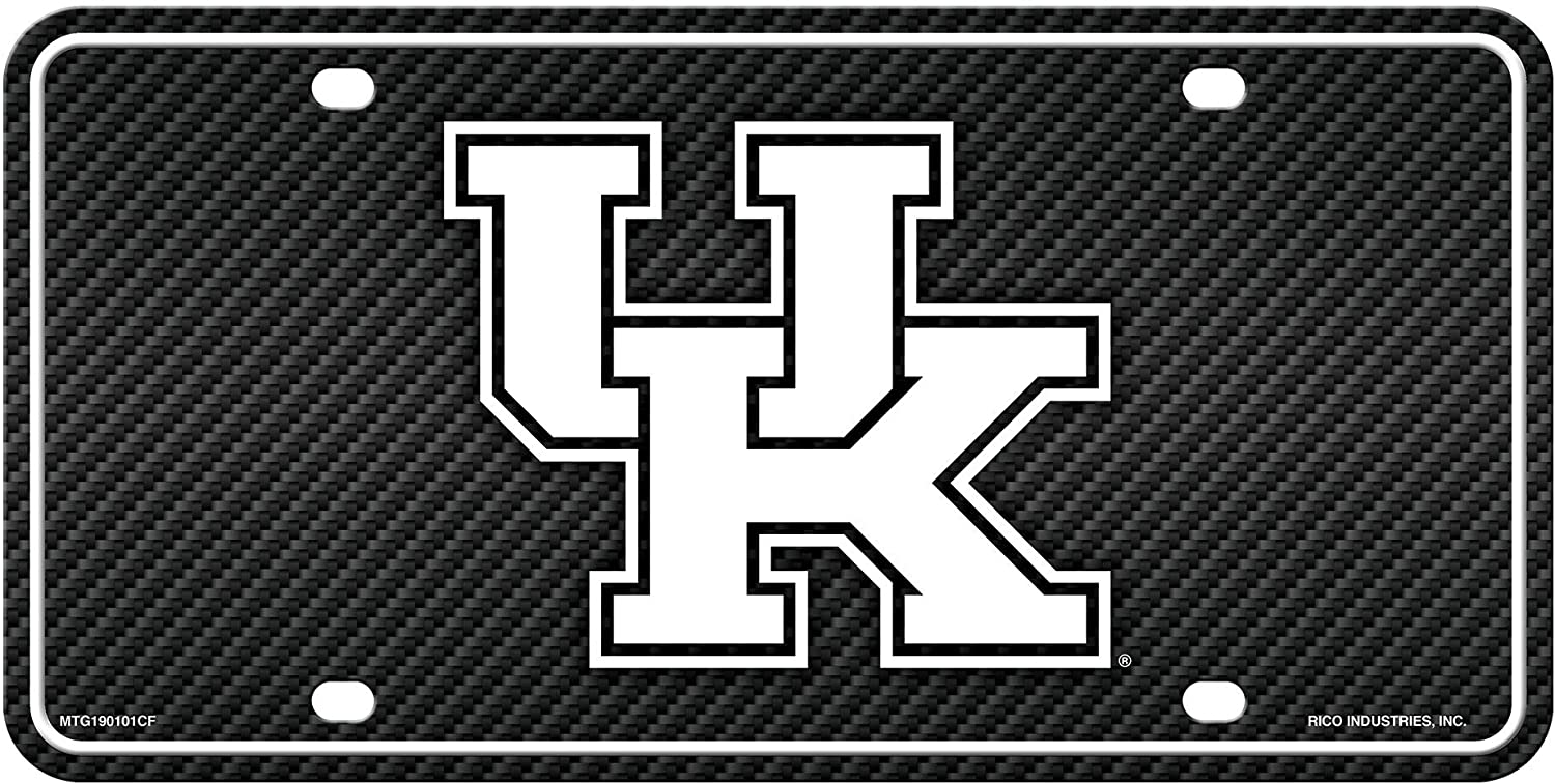 Kentucky Wildcats 12x6 Carbon Fiber Design Metal License Plate Auto Tag