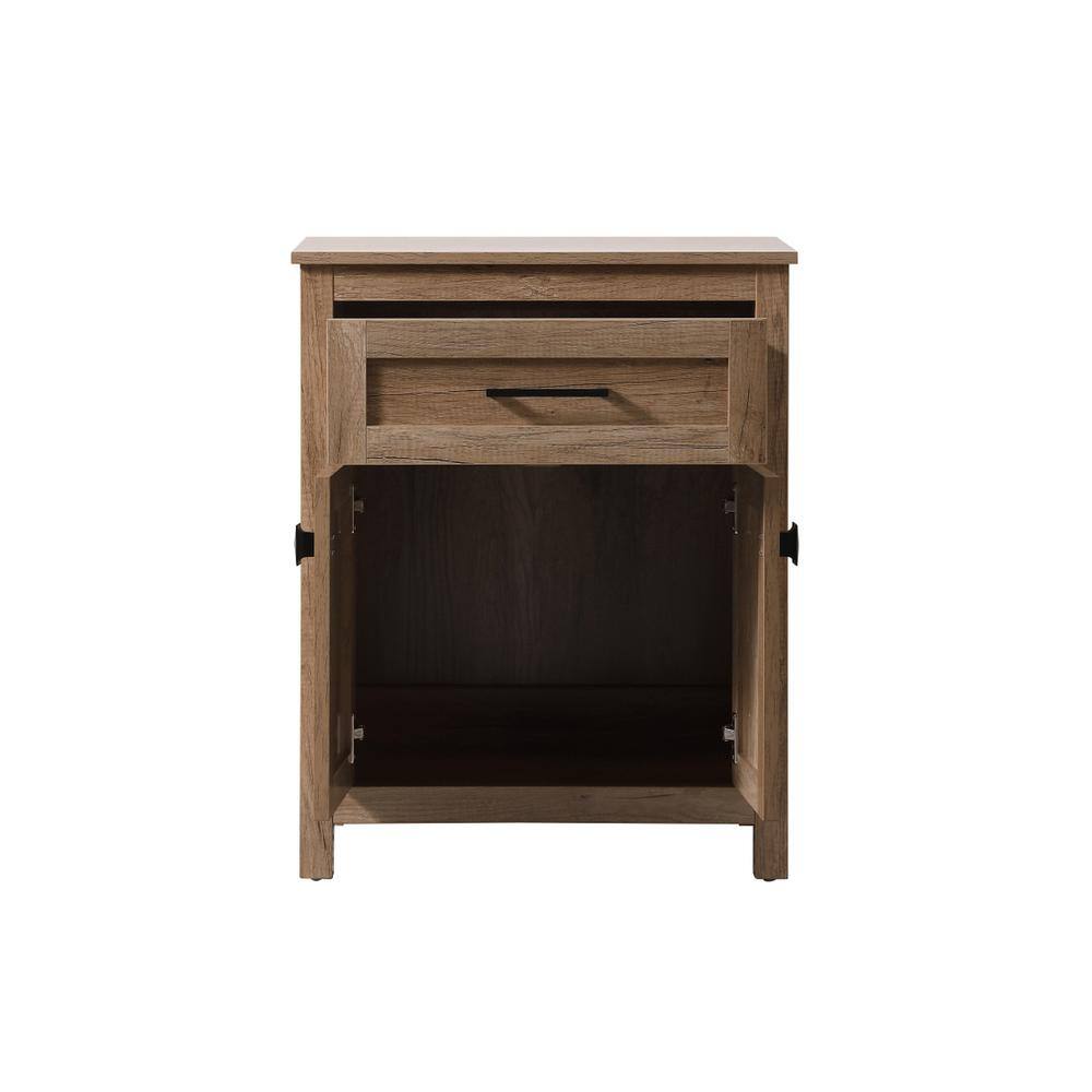 Alt View 2. Elegant Kitchen and Bath - 24 Inch Wide Bathroom Storage Freestanding Cabinet In Natural Oak - Natural Oak.