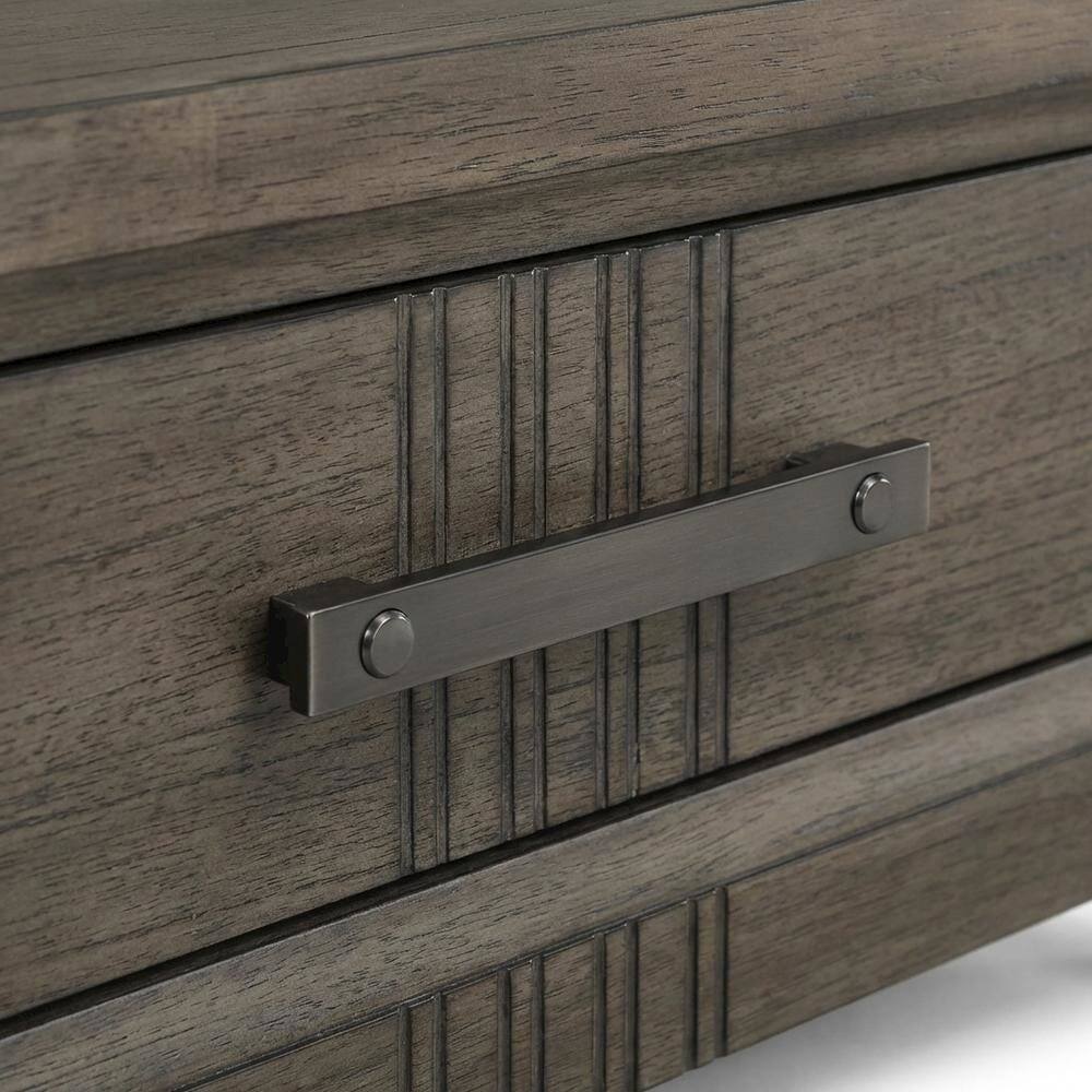 Back. FurniFact - Walnut Nightstand with Distressed Finish and Ball Ing Drawer Glides - Walnut.