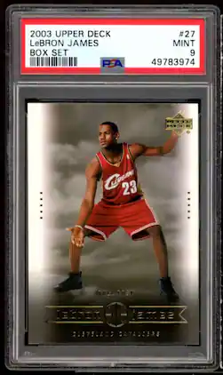 LeBron James Rookie Card 2003 Upper Deck LeBron James Box Set #27 PSA 9