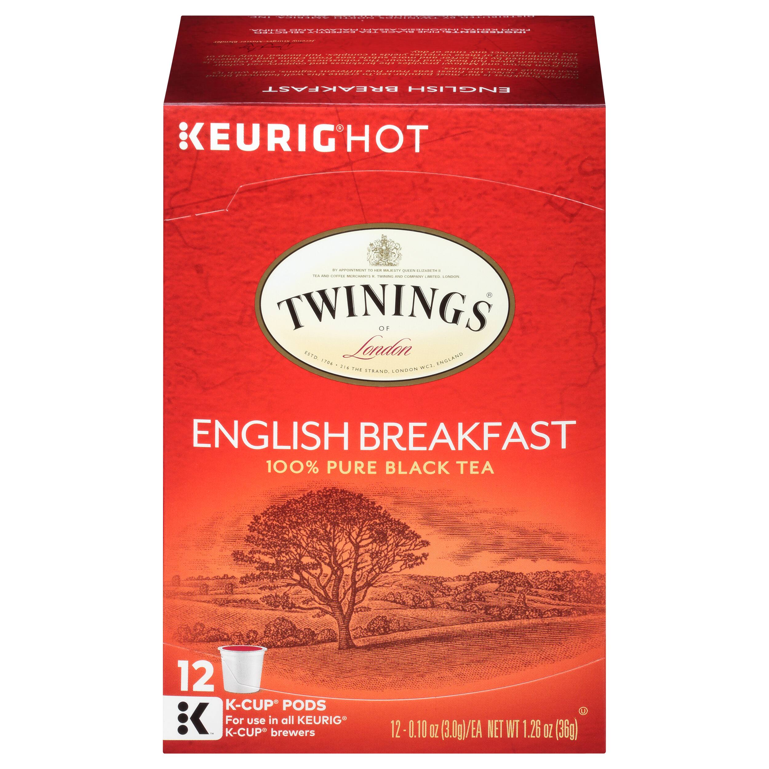 Twinings - English Breakfast K-Cup Black Tea - Case of 6 - 12 pods