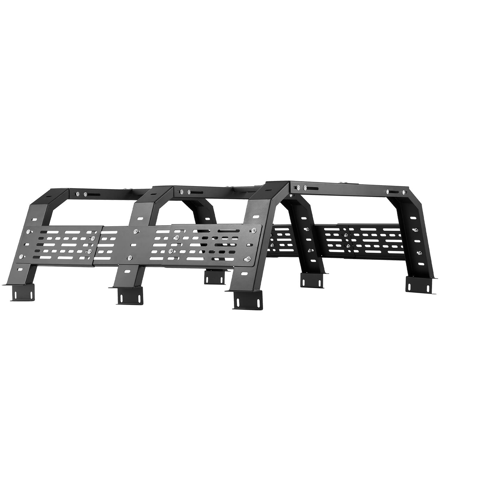 Alt View 5. VEVOR - Overland Truck Bed Rack, 49.2-67.9 in Width, Adjustable Overland Bed Cargo Rack with Sidebar - Black.