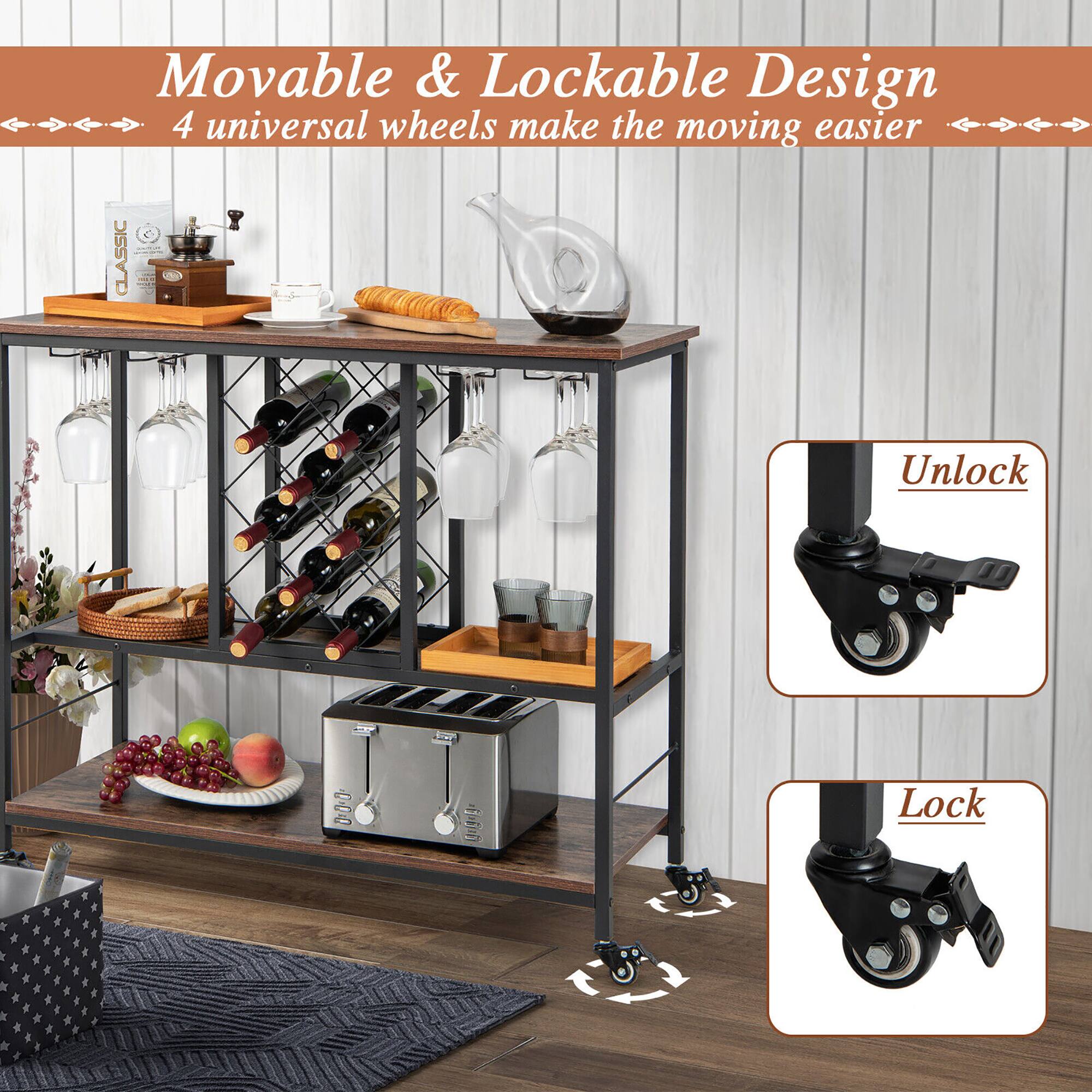 Movable & Lockable Design  
4 universal wheels make the moving easier  

Unlock  
Lock