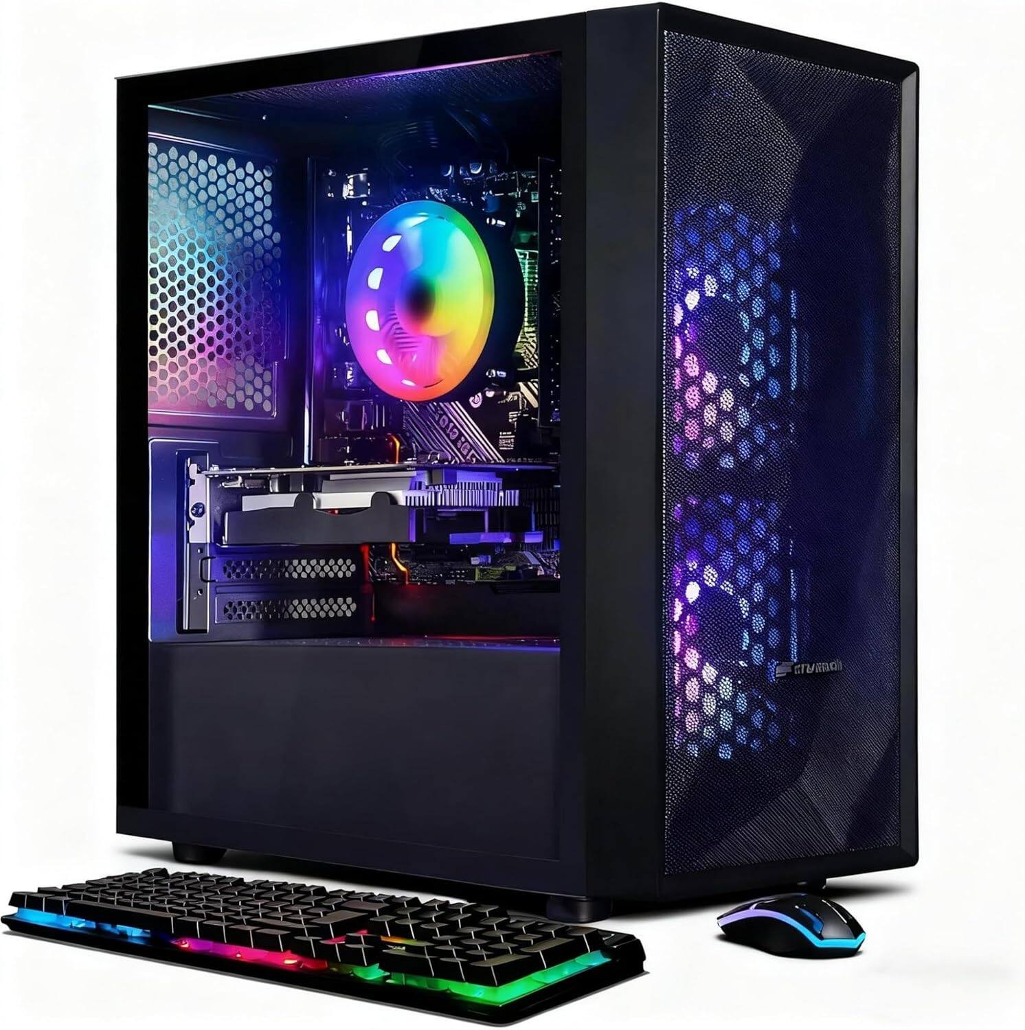 STGAubron - Gaming PC Desktop Computer, Intel Core i5 up to 3.7GHz, GeForce RTX 2060 6G, 16G RAM, 512G SSD, WiFi 6, WIN11H - Black