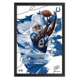 Sporticulture - Reggie Wayne Indianapolis Colts 14" x 20" Brush Stroke Player Framed Art Print - Multicolor
