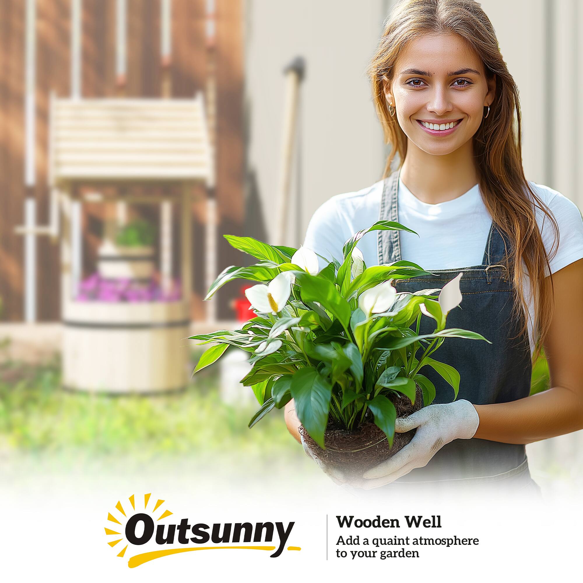 Wooden Well  
Add a quaint atmosphere to your garden  

Outsunny