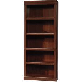 Hivvago - 71-inch High 5-Shelf Wooden Bookcase - Cherry Finish