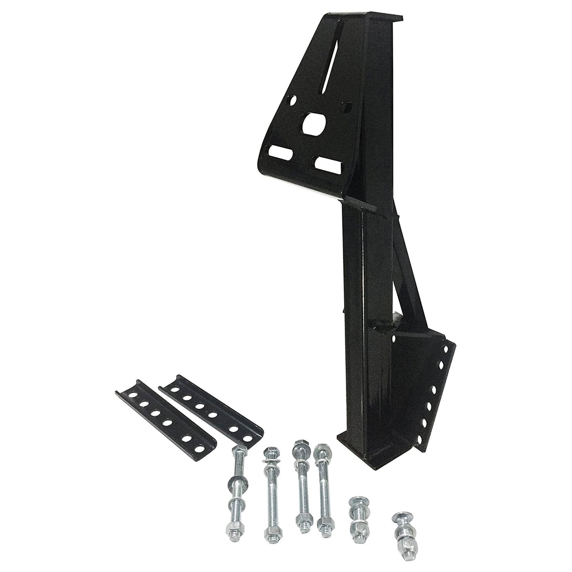Front. Tow Tuff - Tow Tuff TTF-08HD Heavy Duty Steel Universal Spare Trailer Tire Carrier, Black - Black.