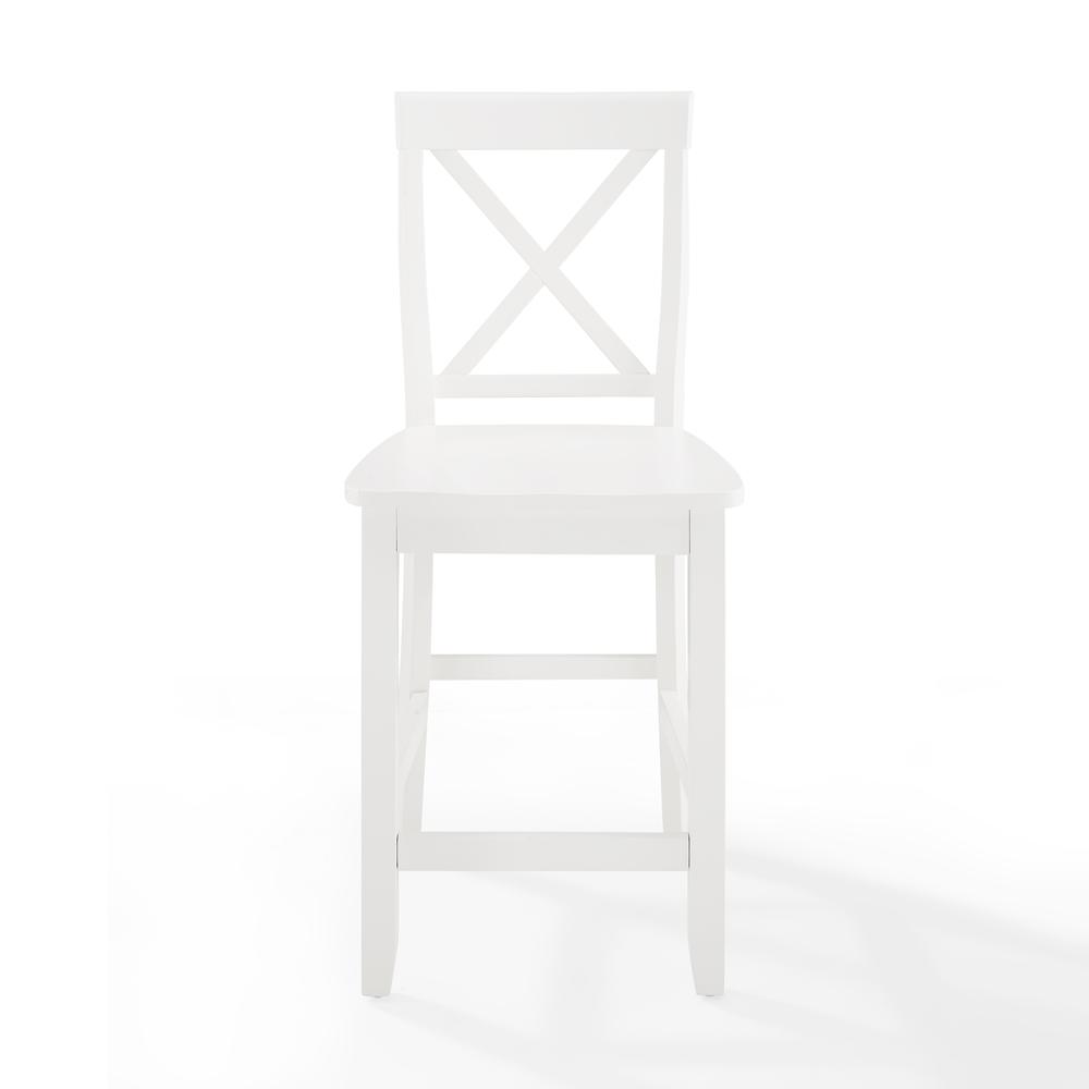Back. Crosley Furniture - X-Back 2-Piece Counter Height Bar Stool Set - 2 Stools - White.
