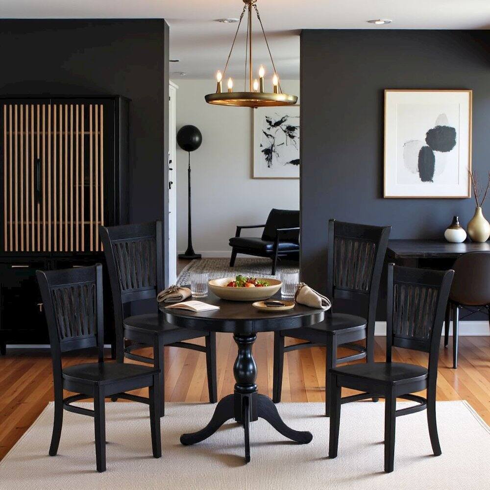 Alt View 5. FurniFact - Black 5 Pc Breakfast Nook Table Set, Kitchen Table and Chairs for 4 - Multi-Color.