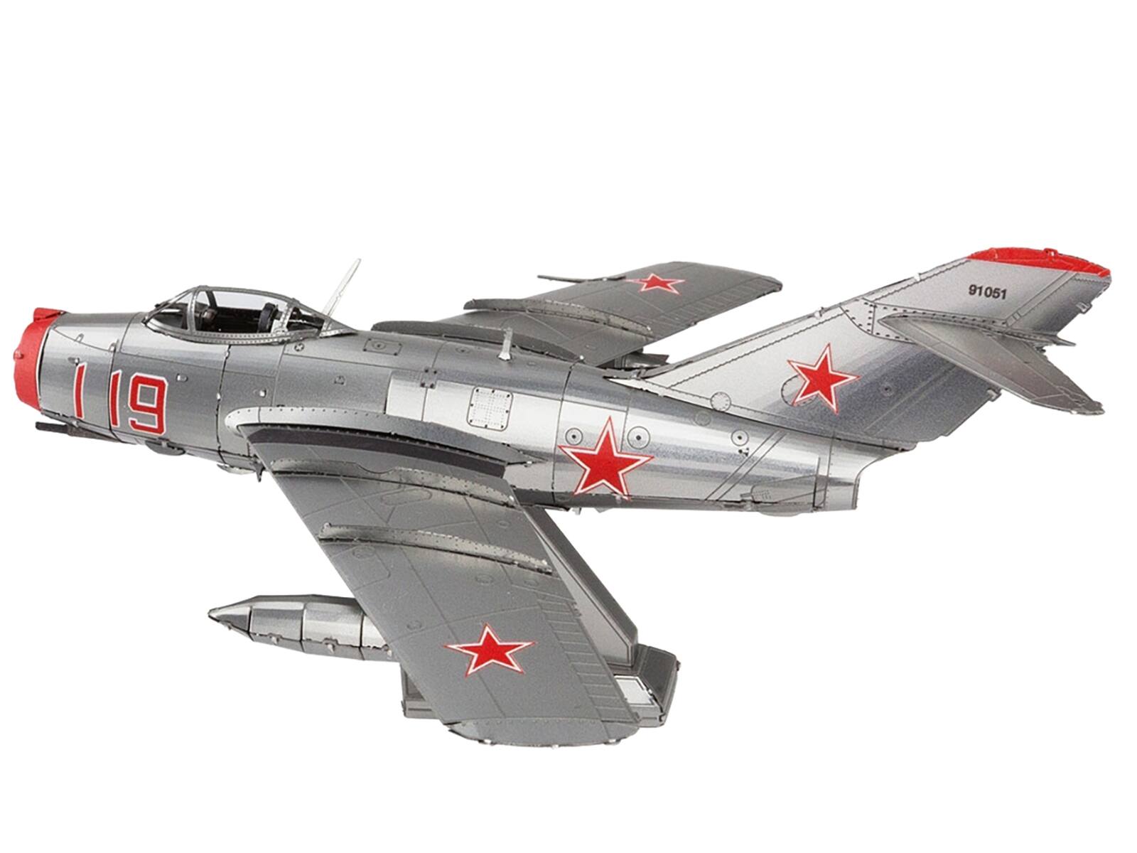 Angle. Metal Earth - Mikoyan-Gurevich MiG-15 Korean War Soviet Air Force Fighter Aircraft Steel Model Kit Moderate Difficulty Metal Earth - Multi.