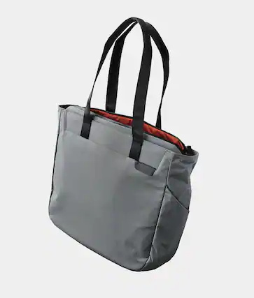Front. ALPAKA - Metro Tote Laptop Tote Bag for Work, Work Tote Fits 16" MacBook Pro, Side Bottle Pocket, Weather-Resistant, Key Tether - Grey Axoflux 210D.