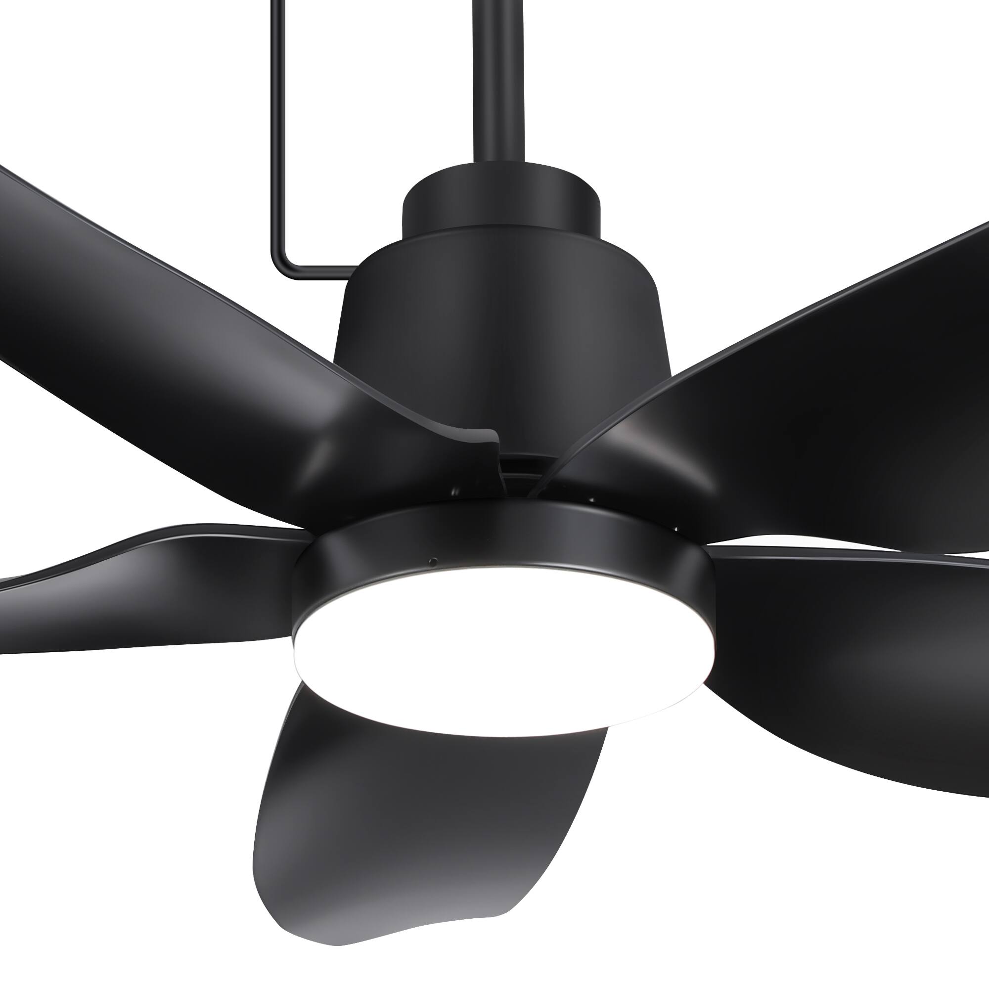Alt View 10. Breezary - 42-In Outdoor Waterproof LED Ceiling Fan with Light, ABS Blades, Remote Control, DC Motor, 6" & 10" Downrods - matte black.