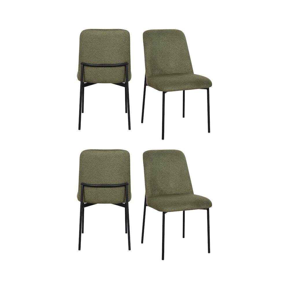 Front. New Classic Furniture - New Classic Furniture Erik Fabric Upholstered Dining Chair in Green (Set of 4) - Green.