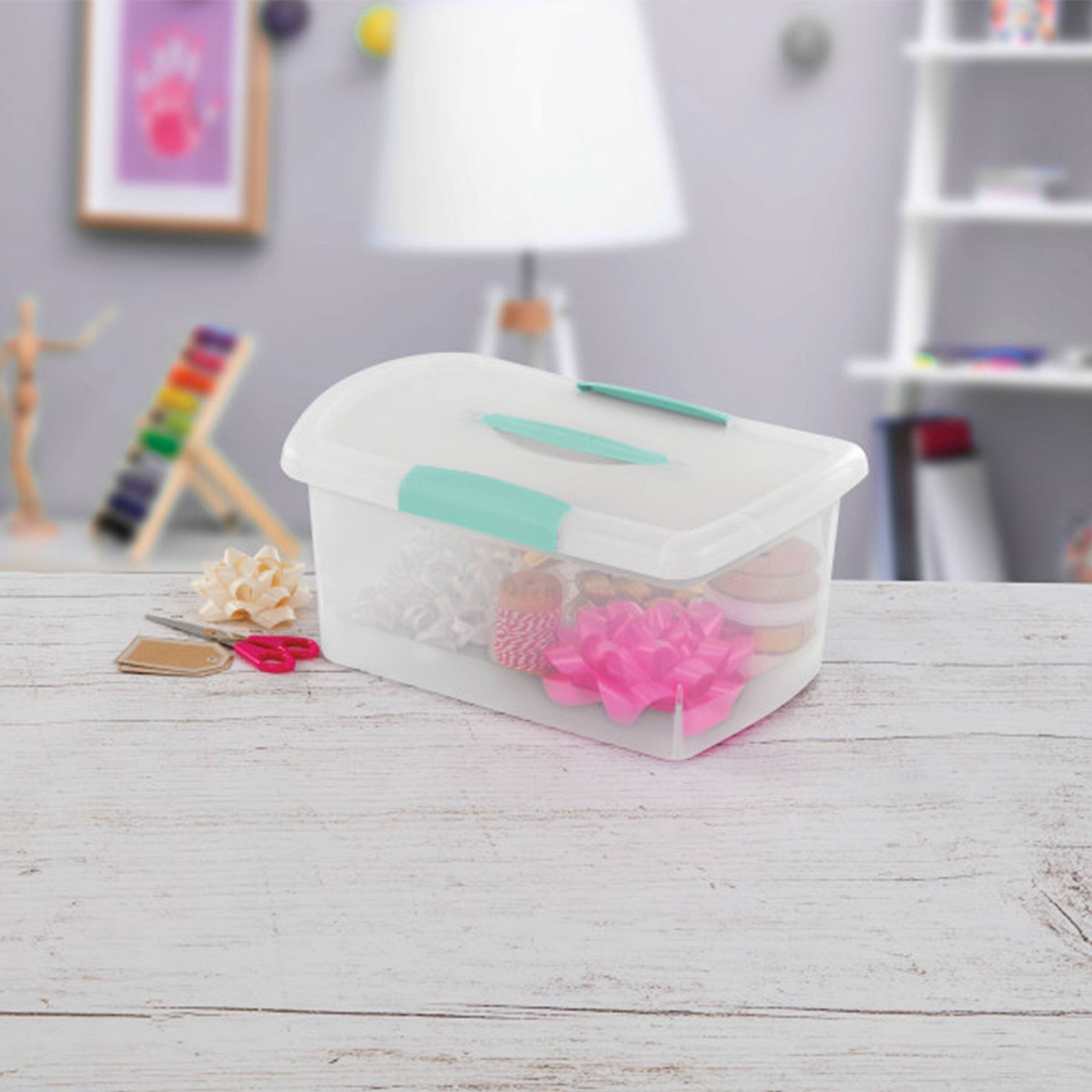Alt View 3. Sterilite - Sterilite Medium Nesting ShowOffs, Stackable Storage Bin with Latch Lid, 30 Pack.