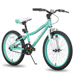 HILAND - 20 Inch Kids Mountain Bike for Boys and Girls, Single Speed with Dual Handbrakes, Kickstand - Green