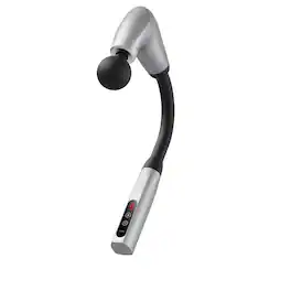 Cluzine - Fascia Gun Handheld Deep Tissue U-Shaped 9 Speeds 4 Massage Heads - Silver