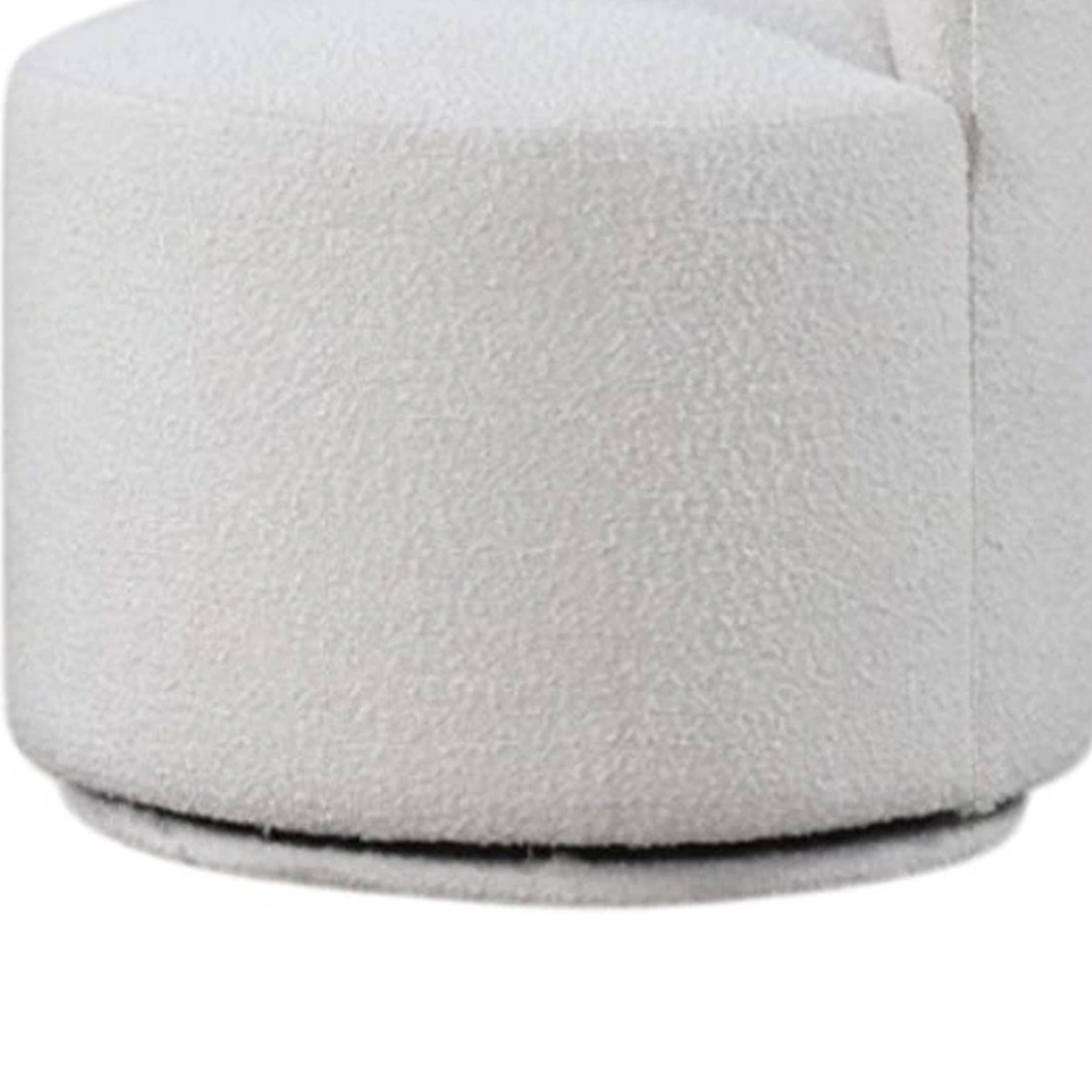 Alt View 3. Manhattan Lane - Ager Side Dining Swivel Chair, Curved Barrel Style, White Boucle Chenille - White.