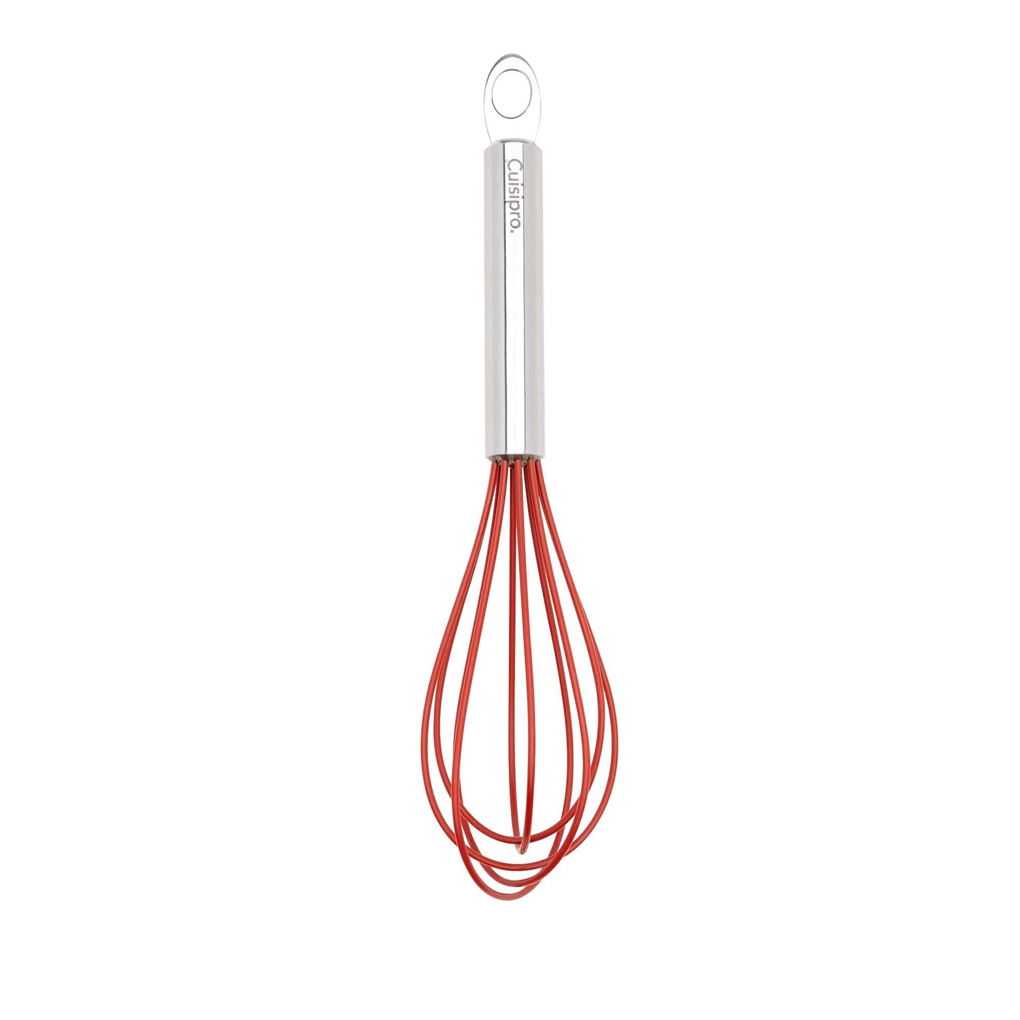 Cuisipro - 8-Inch Stainless Steel and Silicone Egg Whisk - Red