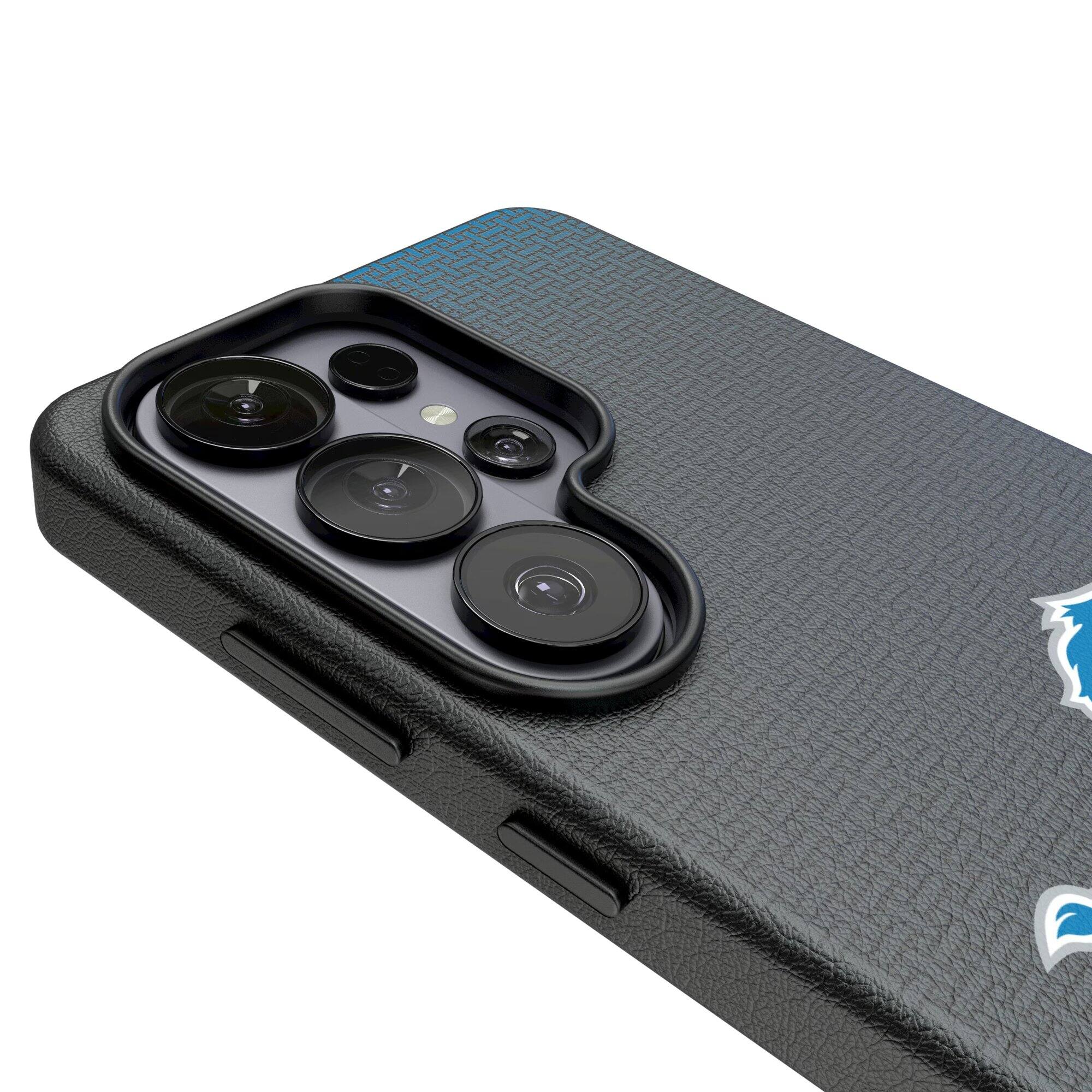 Alt View 2. Keyscaper - Detroit Lions Linen Galaxy Magnetic Bump Case - S24 - Black.