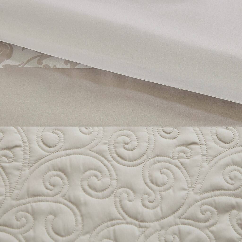Alt View 5. Gracie Mills - Gracie Mills McConnell 8-Piece Embroidered Pintucked Comforter Set - Neutral.