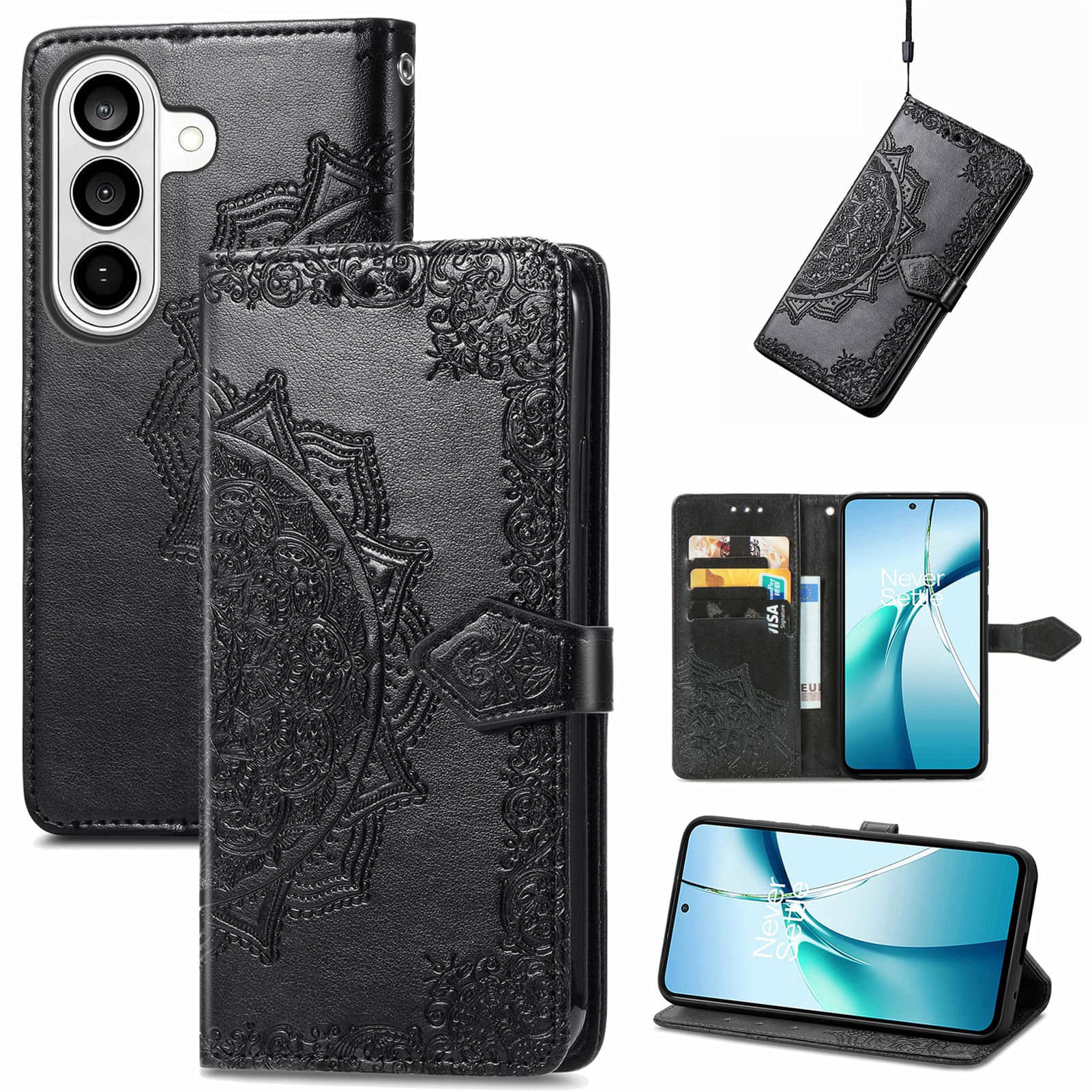 Dteck - For Samsung Galaxy S26 Wallet Magnetic Shockproof Protective Card Slots Stand Flip Phone Case Cover - Black price history on PriceWatchPro