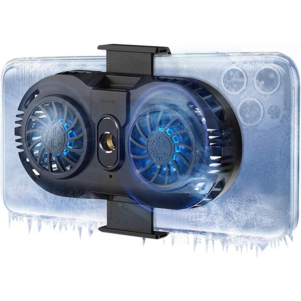 ACJPR - Phone Cooler with Dual Semiconductor Cooling Chip, Portable Mobile Radiator for iPhone, Android, Gaming, Streaming, and - Black