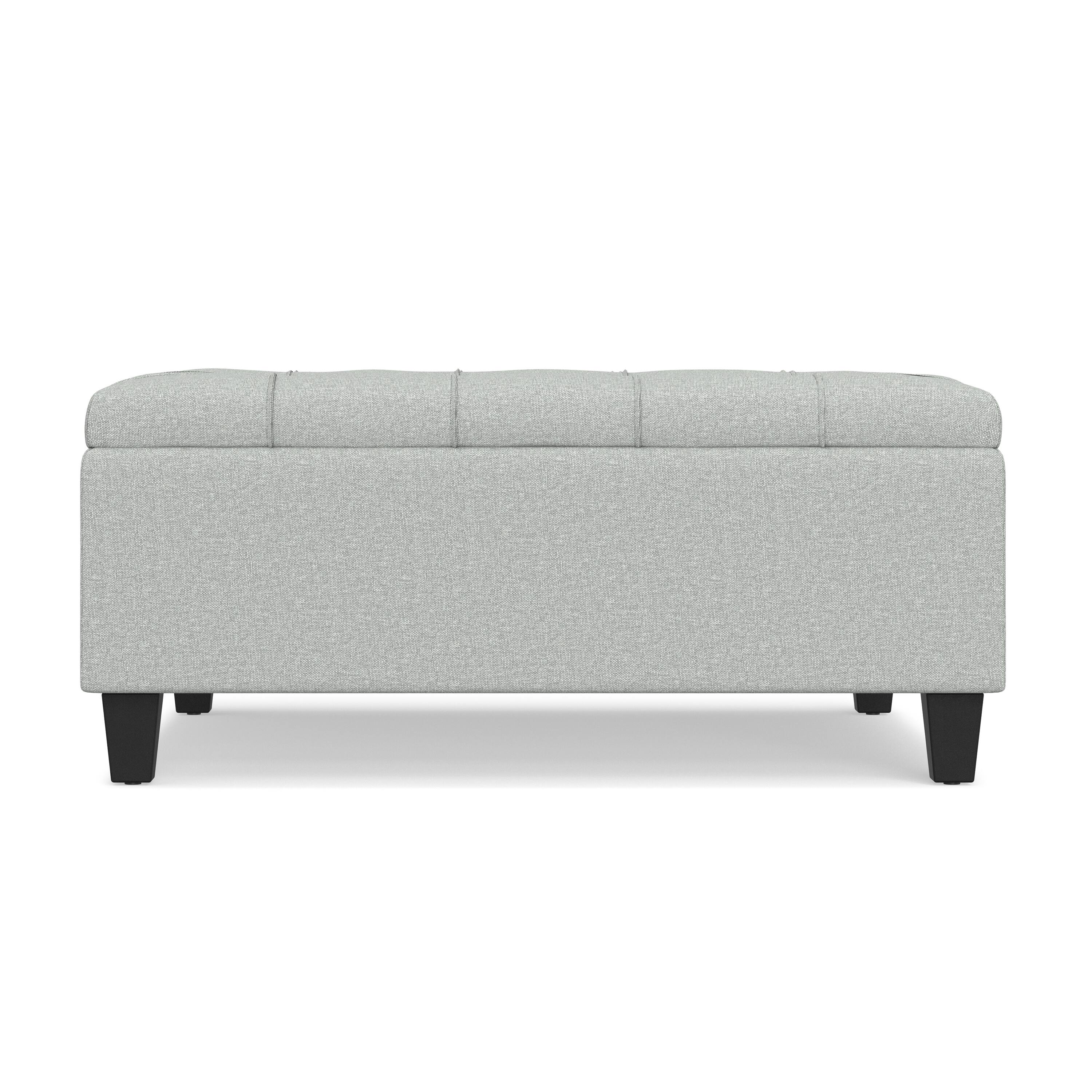Alt View 4. Simpli Home - Harrison Coffee Table Storage Ottoman - Light Stone Grey.
