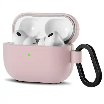 Front. Ornarto - ORNARTO Compatible with AirPods Pro 3 Case, Full Protective Vegan Leather Cover with Front LED Visible-Wisp Pink - Wisp Pink.