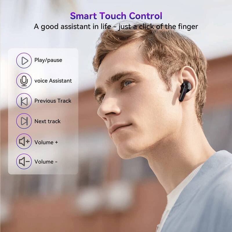 Smart Touch Control  
A good assistant in life - just a click of the finger  

- Play/pause  
- voice Assistant  
- Previous Track  
- Next track  
- Volume +  
- Volume -