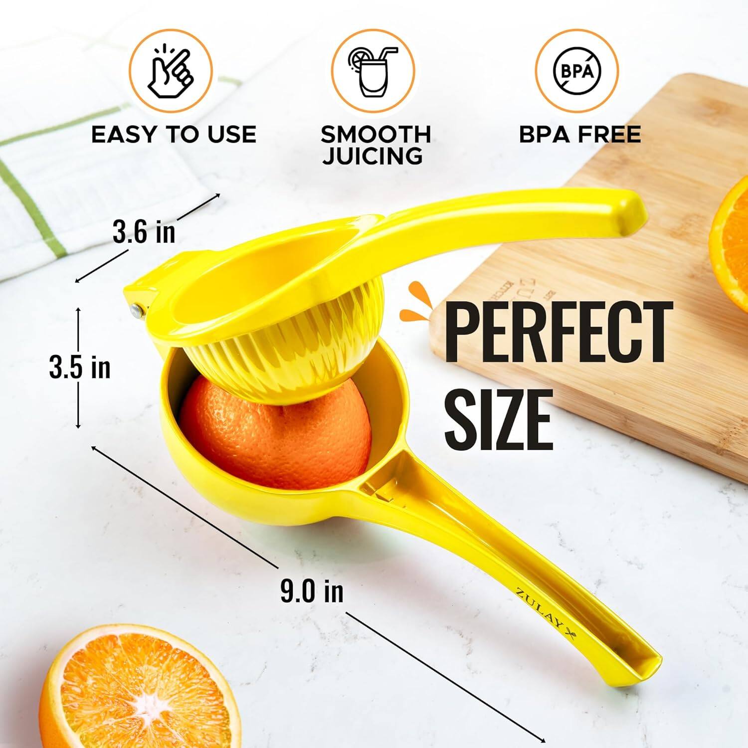 EASY TO USE, SMOOTH JUICING, BPA FREE, 3.6 in, 3.5 in, PERFECT SIZE, 9.0 in, ZULAYX