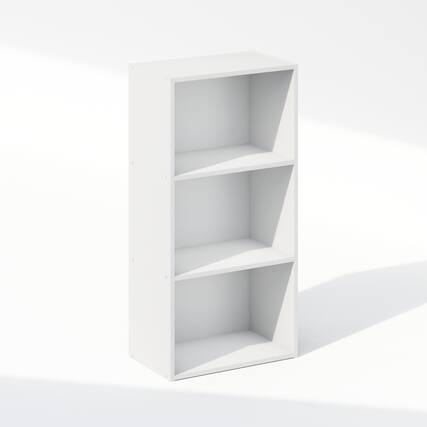 Front. Furinno - Reed 3-Tier Open Shelf Multipurpose Closet & Clothing Storage, Storage Organizer - White.