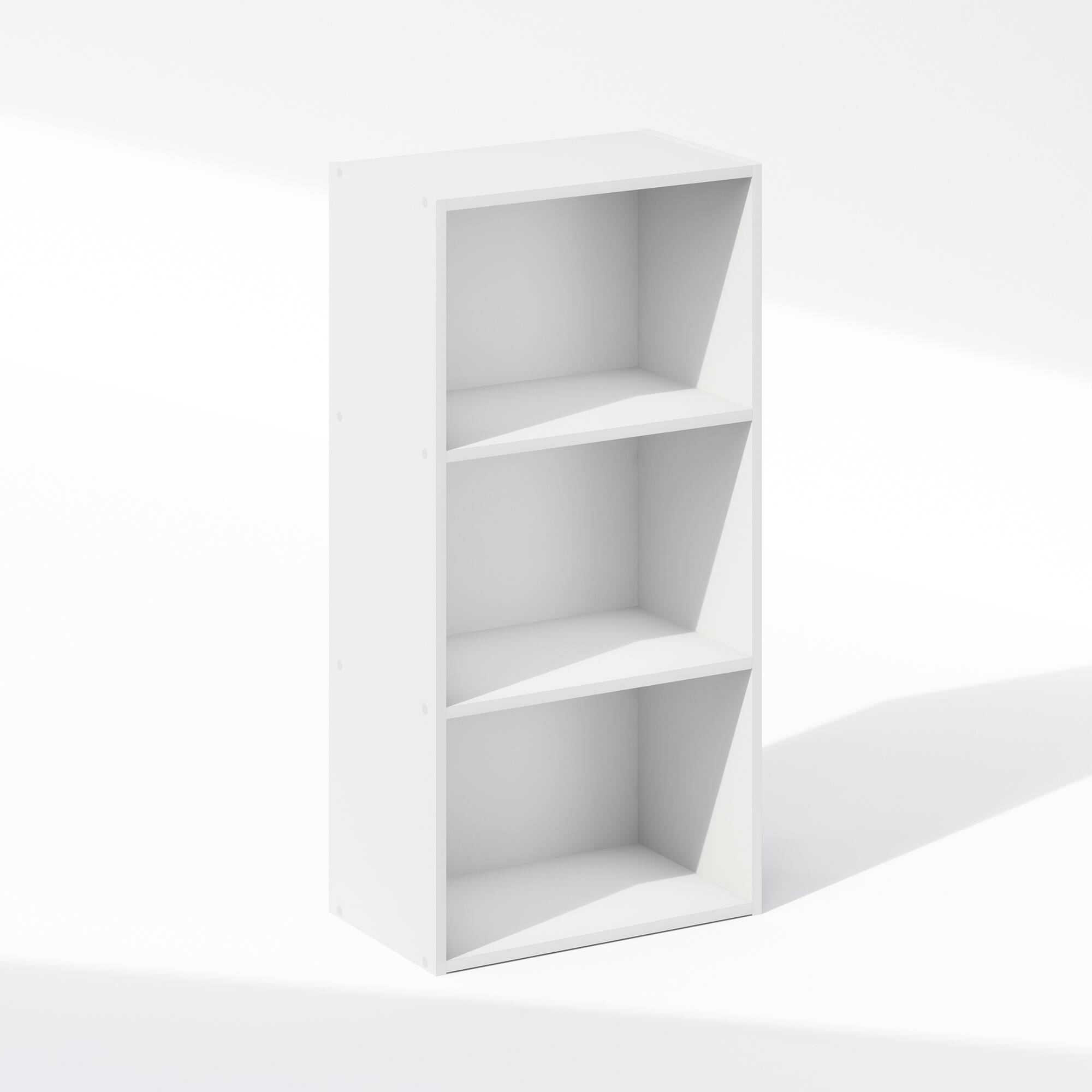 Front. Furinno - Reed 3-Tier Open Shelf Multipurpose Closet & Clothing Storage, Storage Organizer - White.