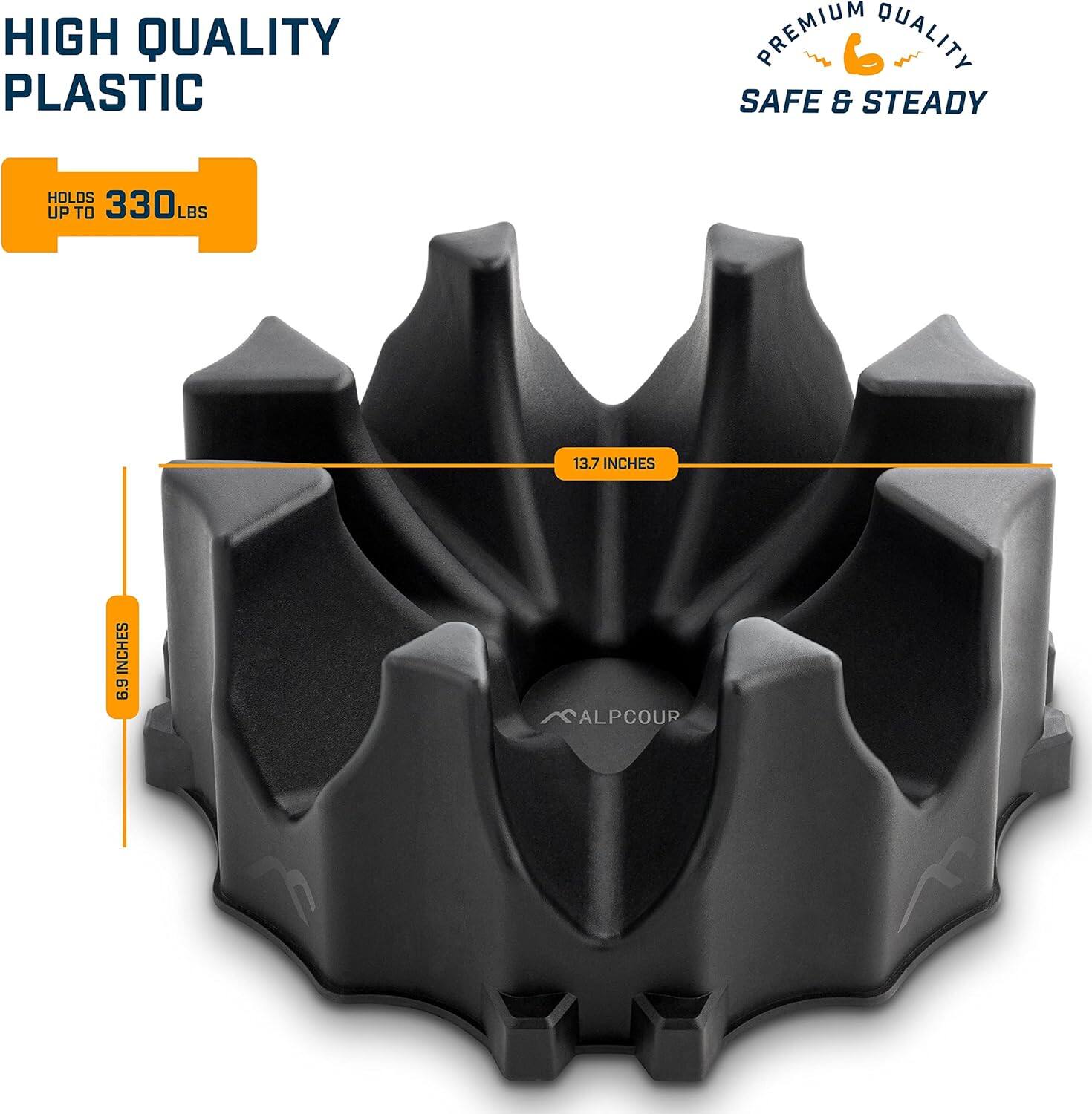 HIGH QUALITY PLASTIC, PREMIUM QUALITY, SAFE & STEADY, HOLDS UP TO 330 LBS, 13.7 INCHES, 6.9 INCHES, ALPCOUR