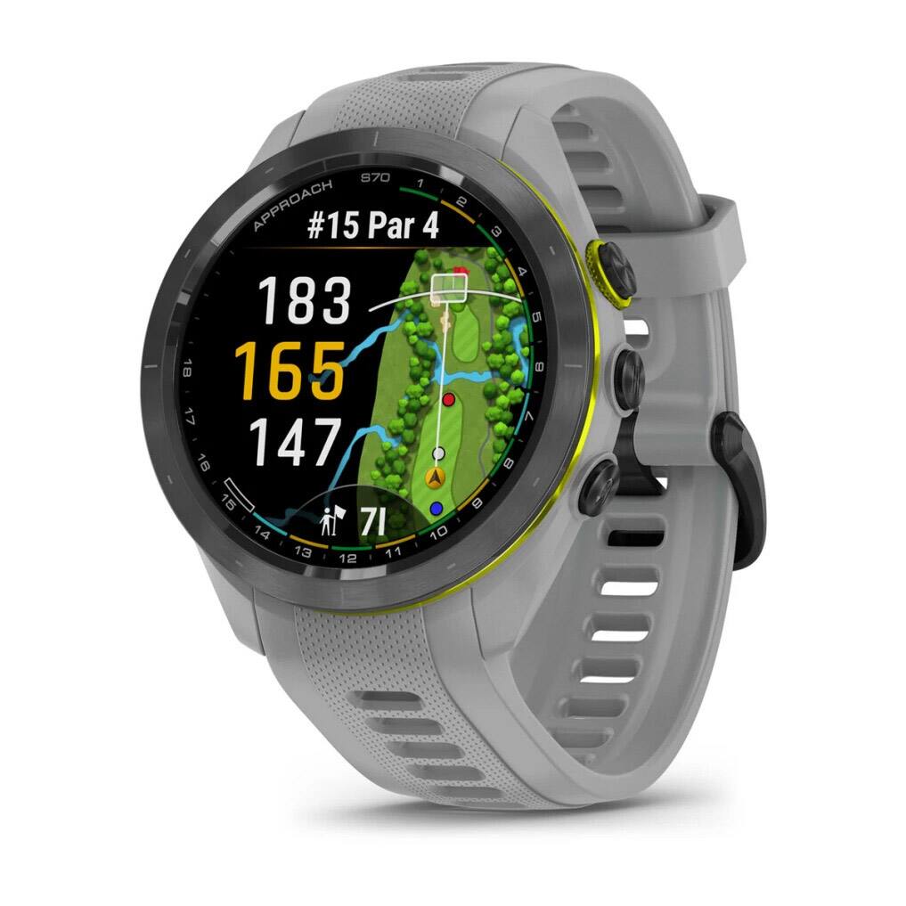 【美品】GARMIN APPROACH S70 GPS 42MM グレー Bundle Garmin Approach S70 42MM Fitness Tracker Watch GPS Golf