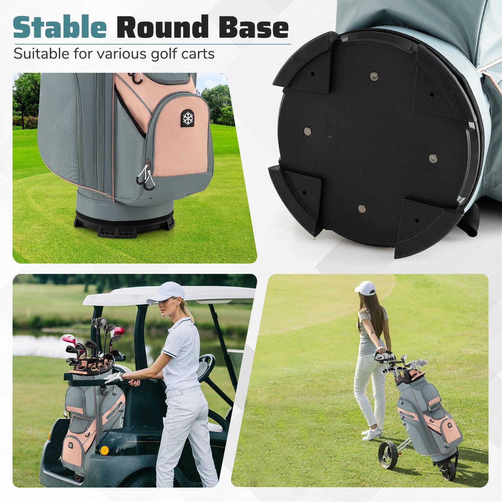 Stable Round Base  
Suitable for various golf carts
