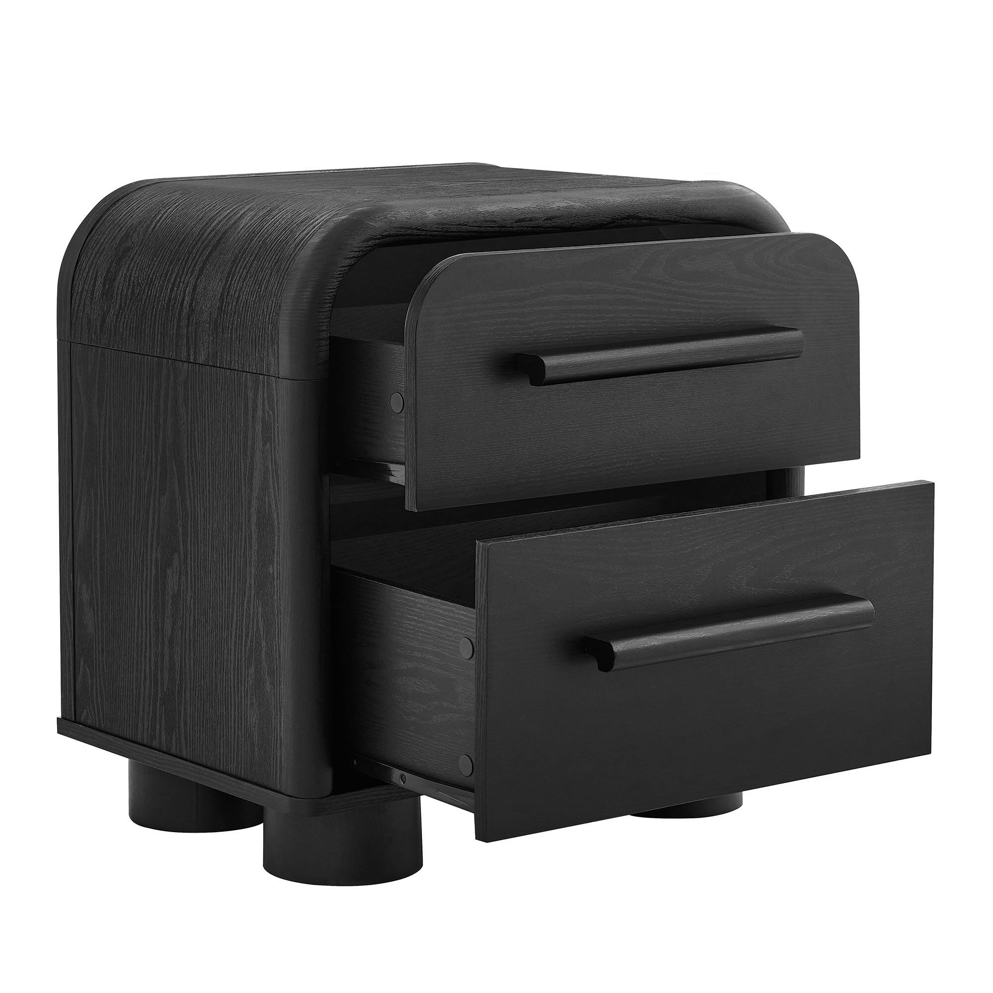 Alt View 3. Modway - Bellamy Curved 2-Drawer Nightstand by Modway - Black Oak.