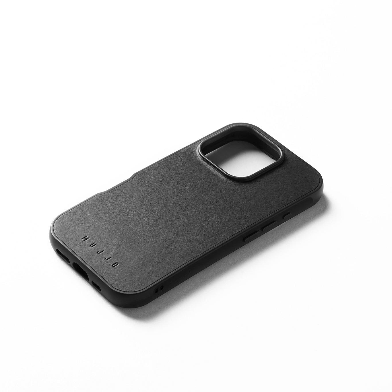 Back. Mujjo - iPhone 16 Pro Shield Case - Black.