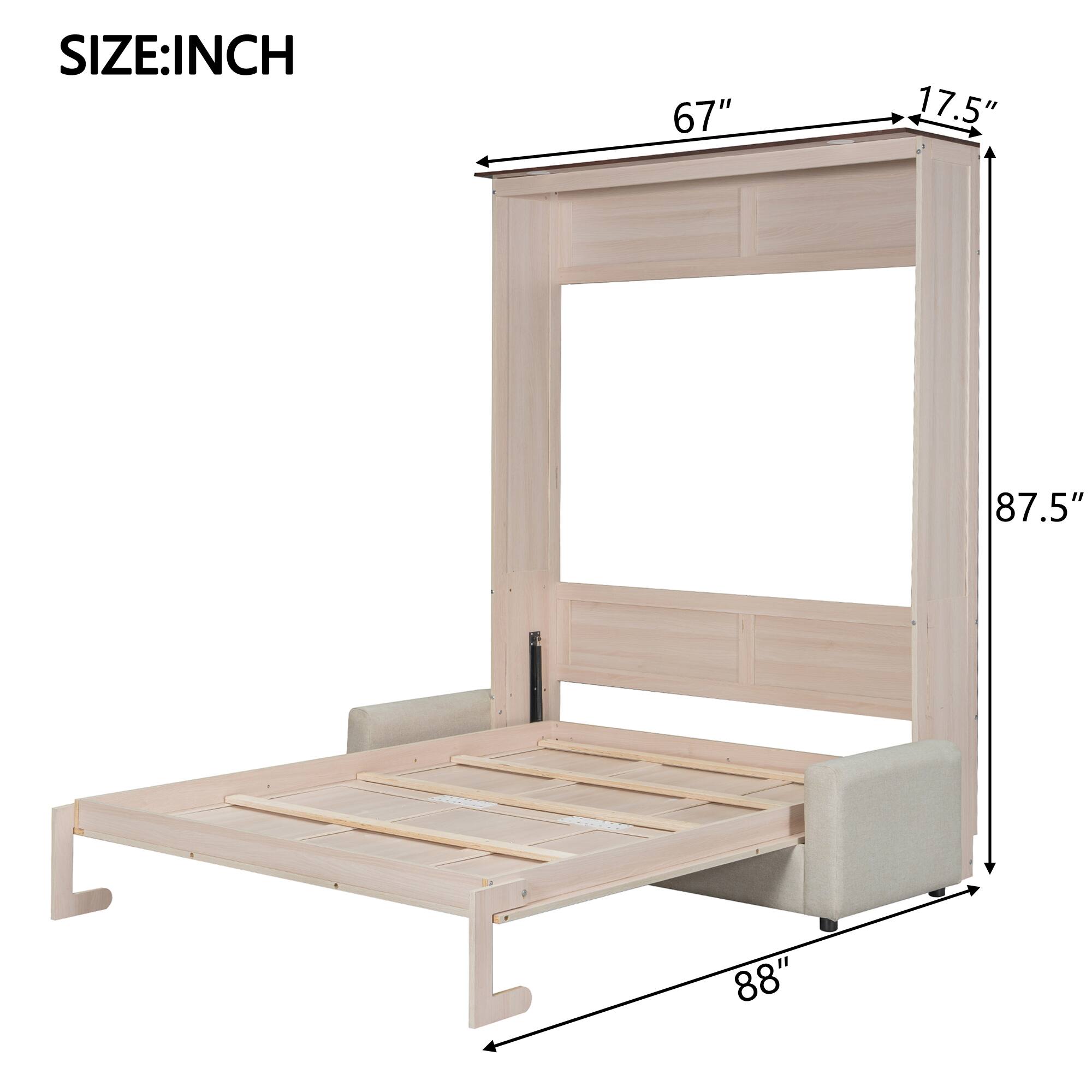 Photo inspiration: Visual Reference: Whisen Queen Size Murphy Bed With Integrated Sofa And Led